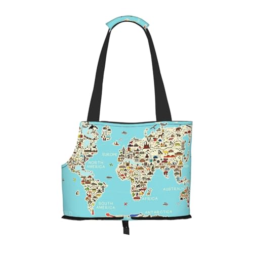 Kuilepa World Travel Line Tragetasche für kleine Hunde, weiche Seiten, Haustier-Tragetasche mit Taschen, tragbare mittelgroße Hunde, Welpen, große Katzen, Reisehandtasche für Wandern, Reisen, Outdoor von Kuilepa