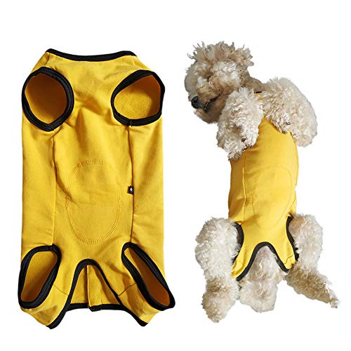 Hunde-Genesungsanzug, nach Operationen, Shirt für Welpen, Wundschutzkleidung für kleine Tiere (Gelb-M) von Kukaster Pet