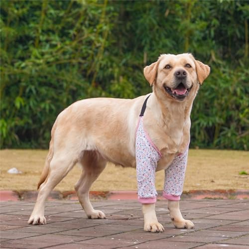 Kukaster Pet Hundebody Nach OP für Vorderbeine, Ellenbogenbandage Hund Vorderbein, Wundschutzanzüge für Hunde mit Bein, Op Body Hund Leckschutz für Verletzung Hund, Blume, 3XL Kukaster Pet Hundebody Nach OP für Vorderbeine, Ellenbogenbandage Hund Vorderbein, Wundschutzanzüge für Hunde mit Bein, Op Body Hund Leckschutz für Verletzung Hund, Blume, 3XL von Kukaster Pet