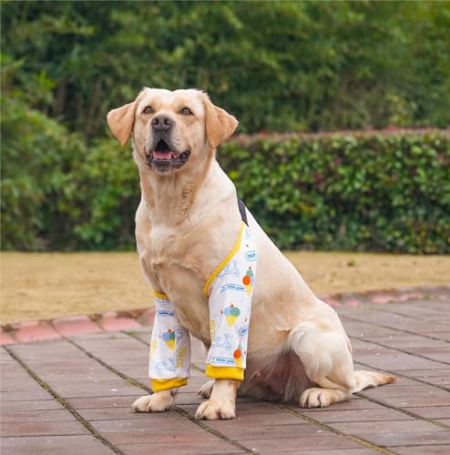 Kukaster Pet Hundebody Nach OP für Vorderbeine, Ellenbogenbandage Hund Vorderbein, Wundschutzanzüge für Hunde mit Bein, Op Body Hund Leckschutz für Verletzung Hund, Eiscreme, 3XL Kukaster Pet Hundebody Nach OP für Vorderbeine, Ellenbogenbandage Hund Vorderbein, Wundschutzanzüge für Hunde mit Bein, Op Body Hund Leckschutz für Verletzung Hund, Eiscreme, 3XL von Kukaster Pet
