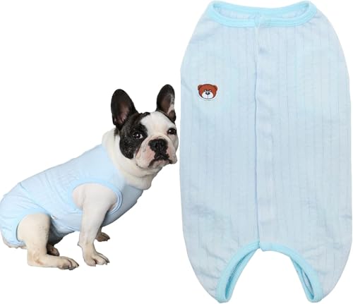 Kukaster Pet Hundebody Nach Op Op Body Hund kastration Hündin Rüde Body für Hunde nach Op, Wundschutzanzüge, Nylonschnalle für Haarausfall, Allergien Rasur, Blau M von Kukaster Pet