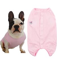 Kukaster Pet Hundebody Nach Op Kastration Hündin Rüde Wundschutzanzüge für Französische Bulldogge, Nylonschnalle für Haarausfall, Allergien Rasur, FD01 pink M von Kukaster Pet