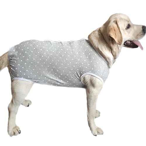 Kukaster Pet Hundebody Nach Op Kastration Hündin Rüde Wundschutzanzüge für Hund, Reißverschluss-Design für Haarausfall, Allergien, Rasur, Rot Weiß 3XL von Kukaster Pet