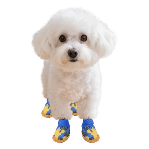 Kukaster Pet Hundeschuhe Pfotenschutz, 4 Stück atmungsaktive Hundeschuhe mit Rutschfester Sohle reflektierendem Klettverschluss Hundestiefel für kleine, mittlere, große Hunde, Blue Camouflage Size 3 Kukaster Pet Hundeschuhe Pfotenschutz, 4 Stück atmungsaktive Hundeschuhe mit Rutschfester Sohle reflektierendem Klettverschluss Hundestiefel für kleine, mittlere, große Hunde, Blue Camouflage Size 3 von Kukaster Pet