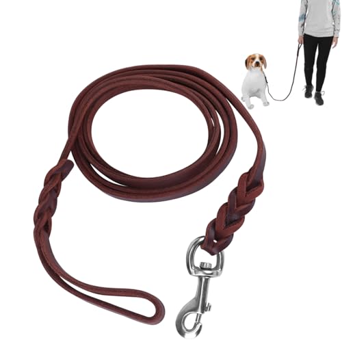 3 Typen Kuhläsesandleder -Leder -Blei Hund, Hundetrainingstrainer Haustier Walking Leine Ziehgurt Blei Sicherheitsseil Ledergürtel für Gehens -Lauftraining (2,1 m Seil) von Kukyller