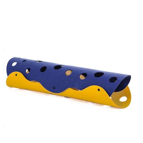 Filzkatze -Spielzeug -Tunnel, universelles zusammenklappbares Katzen -Tunnel -Röhrchen Interaktives Spielzeug für Innenspiele (Blue+Yellow) von Kukyller
