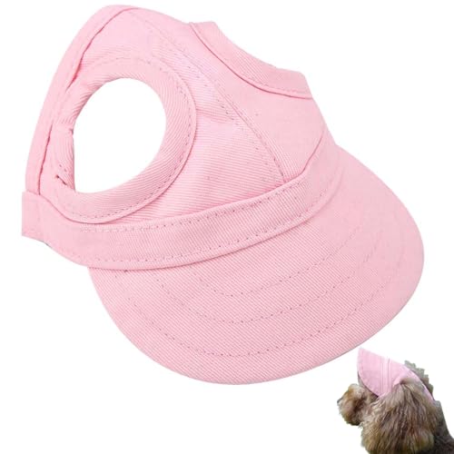 Haustierkatze Baseballkappe mit großen Ohrlöchern, einstellbare Outdoor -Leinwand im Freien Sommerreise Sporthut für kleine mittelgroße große Rassen (L) von Kukyller
