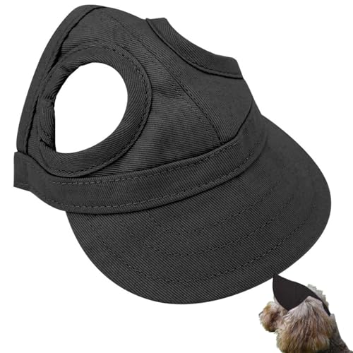Haustierkatze Baseballkappe mit großen Ohrlöchern, einstellbare Outdoor -Leinwand im Freien Sommerreise Sporthut für kleine mittelgroße große Rassen (L) von Kukyller