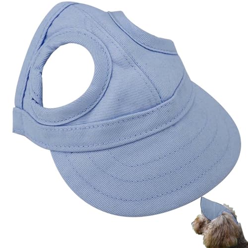 Haustierkatze Baseballkappe mit großen Ohrlöchern, einstellbare Outdoor -Leinwand im Freien Sommerreise Sporthut für kleine mittelgroße große Rassen (S) von Kukyller