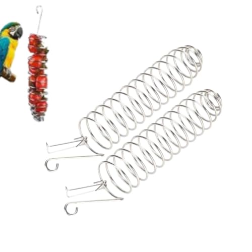 Vogelfutterhalter, 2pcs Papagei Futtersuche Spielzeug Edelstahl Vogel behandeln Futtermittel Futterkorb Kleine Tierfruchthalter für Kakadu von Kukyller