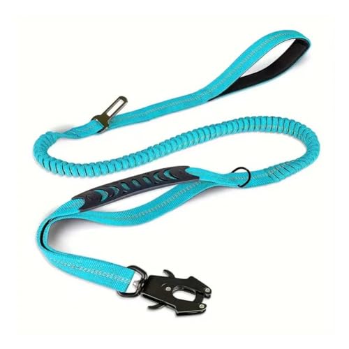 1,8 m reflektierende, robuste taktische Hundeleine mit Froschclip und zwei Griffen, stoßdämpfendes K9-Bungee, Auto-Sicherheitsgurt für Training, Kontrolle und Reisen, Blaugrün 1,8 m reflektierende, robuste taktische Hundeleine mit Froschclip und zwei Griffen, stoßdämpfendes K9-Bungee, Auto-Sicherheitsgurt für Training, Kontrolle und Reisen, Blaugrün von Kumihigh