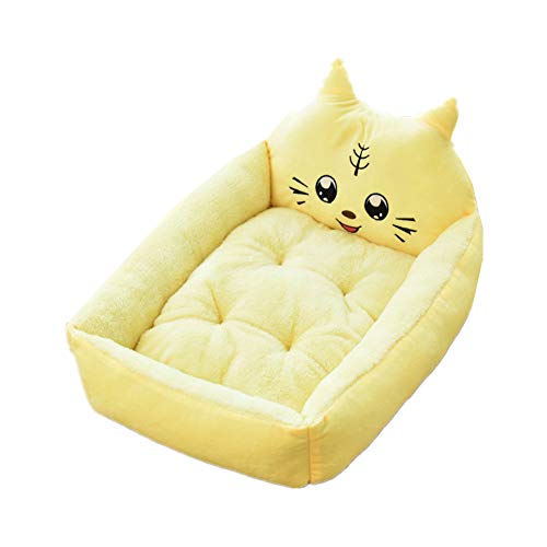 Katze Kissen Hunde Bett Hundesofa Deluxe Haustierbett Flauschig Und Bequem Cartoon Haustierhaus Warmes Haustiernest 60,Yellow Katze Kissen Hunde Bett Hundesofa Deluxe Haustierbett Flauschig Und Bequem Cartoon Haustierhaus Warmes Haustiernest 60,Yellow von KunLS