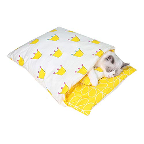 KunLS Katzenschlafsack Flauschig Katzenschlafplatz Katzenkissen Abnehmbarer Und Waschbarer Katzenstreu Geschlossener Zwinger 30,Yellow KunLS Katzenschlafsack Flauschig Katzenschlafplatz Katzenkissen Abnehmbarer Und Waschbarer Katzenstreu Geschlossener Zwinger 30,Yellow von KunLS