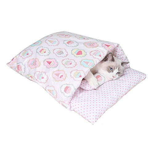 KunLS Katzenschlafsack Flauschig Katzenschlafplatz Katzenkissen Abnehmbarer Und Waschbarer Katzenstreu Geschlossener Zwinger 40,pink KunLS Katzenschlafsack Flauschig Katzenschlafplatz Katzenkissen Abnehmbarer Und Waschbarer Katzenstreu Geschlossener Zwinger 40,pink von KunLS