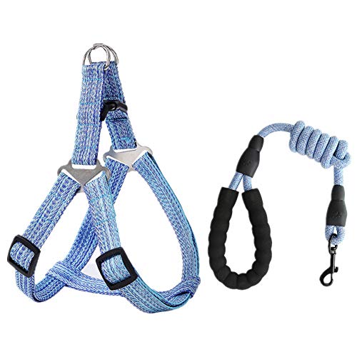 Laufleine FüR Hunde Hundeleine Leder Haustier Brust RüCken Traktionsseil Set Verstellbare Hundeleine Leine Hund 45,Blue Laufleine FüR Hunde Hundeleine Leder Haustier Brust RüCken Traktionsseil Set Verstellbare Hundeleine Leine Hund 45,Blue von KunLS