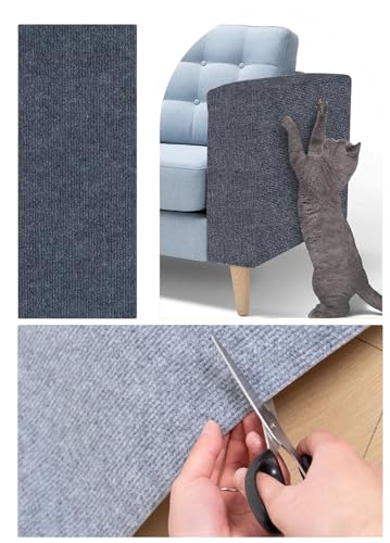 Kratzschutz Sofa Katze DIY Kratzteppich Selbstklebend 30x100cm, Katzen Kratzschutz Sofaschutz Katze, Kratzmatte Selbstklebend Kratzbrett Katze, Trimmbarer Teppich Kratzteppich Katze von Kunoli