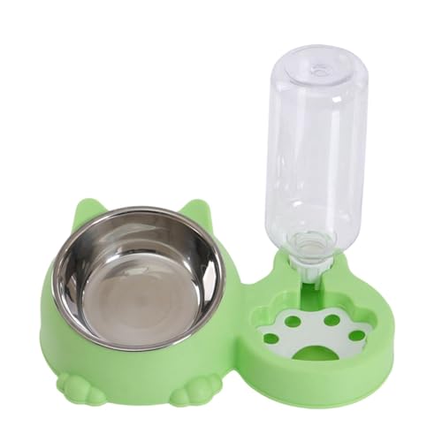 Kuntesetty Katzen Futternapf Set mit Wasserspender Aus Edelstahl Schüssel PP Material Automatische Wasserversorgung Kippsicher für Kleine Hunde Und Katzen Fütter, GrÜn Kuntesetty Katzen Futternapf Set mit Wasserspender Aus Edelstahl Schüssel PP Material Automatische Wasserversorgung Kippsicher für Kleine Hunde Und Katzen Fütter, GrÜn von Kuntesetty