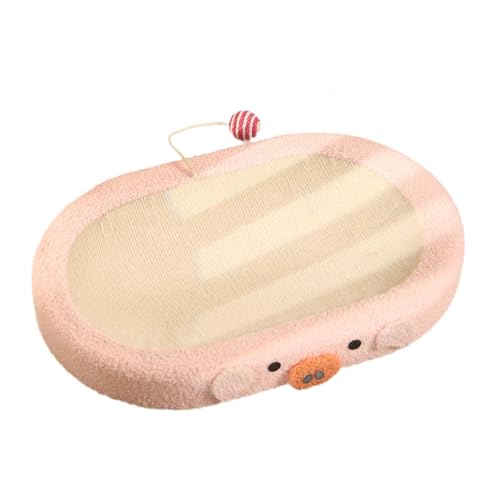 Kuntesetty Katzen Kratzbrett Oval Kratzpad Katzenmöbel Schutz Katzenbett Sisal Jute mit Ball Spielzeug für Krallenpflege für Katzenruhe Und Spielen von Kuntesetty