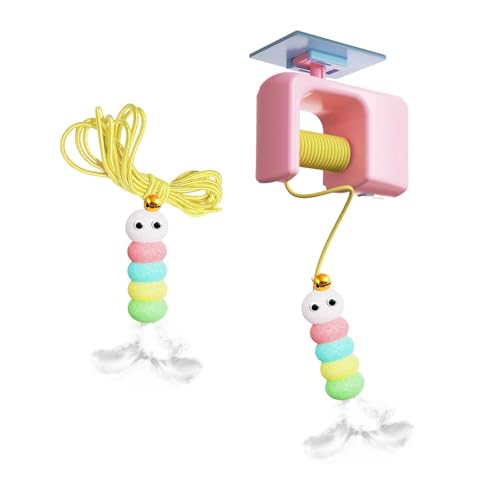 Kuntesetty Katzenangel für Hauskatzen, platzsparendes Spielzeug, zur Förderung der Interaktion, Rosa Kuntesetty Katzenangel für Hauskatzen, platzsparendes Spielzeug, zur Förderung der Interaktion, Rosa von Kuntesetty