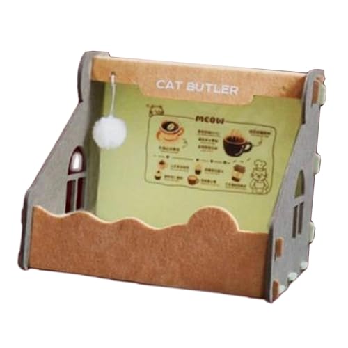 Kuntesetty Katzenbett Filz Katzenhaus mit Spielball Bequeme Katzenhöhle rutschfeste Dekoration Kratzfest Atmungsaktiv für Haustiere für Wohnungseinrichtung, Braun von Kuntesetty