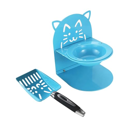 Kuntesetty Katzenfutter Schale mit Erhöhung Und Sandschaufel Aus Rostfreiem Stahl mit Praktischem Griff Und Platzsparendem Aufbewahrungssystem für Haushalt Reis, Blau Kuntesetty Katzenfutter Schale mit Erhöhung Und Sandschaufel Aus Rostfreiem Stahl mit Praktischem Griff Und Platzsparendem Aufbewahrungssystem für Haushalt Reis, Blau von Kuntesetty