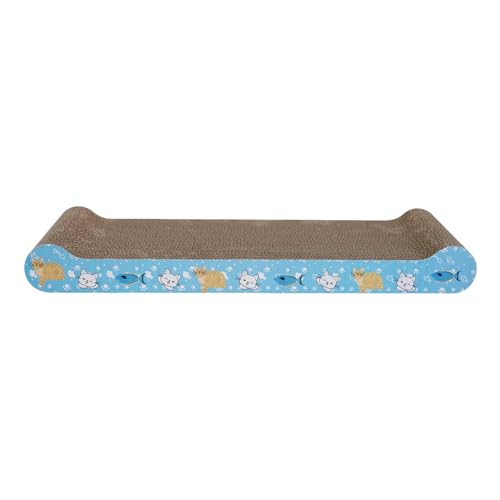 Kuntesetty Katzenkratzbett, Haustierbett, Wellpapier, Lounge, Couch, Ruhe, Kätzchen, verhindert Möbelschäden, Spiel, Katzenkratzpad, Blau von Kuntesetty