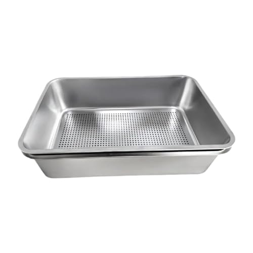 Kuntesetty Katzentoilette, Sandbecken Aus Edelstahl, Groß, Oben Offen, Abnehmbar, mit Hohen Seiten, Stabiler Sandkasten, Katzentoilette, Kätzchentoilette Kuntesetty Katzentoilette, Sandbecken Aus Edelstahl, Groß, Oben Offen, Abnehmbar, mit Hohen Seiten, Stabiler Sandkasten, Katzentoilette, Kätzchentoilette von Kuntesetty