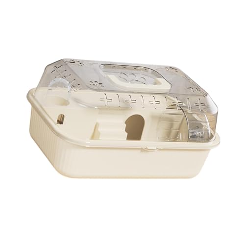 Kuntesetty Kleintierkäfig Hamster Home Habitat Pet House Haustiertransporter für Igelrattenmäuse, Reis Weiß von Kuntesetty