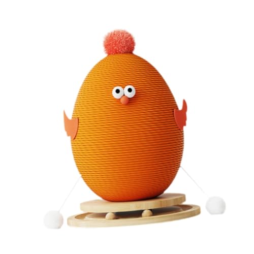Kuntesetty Kratzbaum für Katzen, Spielzeug mit Sockel, Kratzspielzeug Und Trainingshilfe, Orange von Kuntesetty