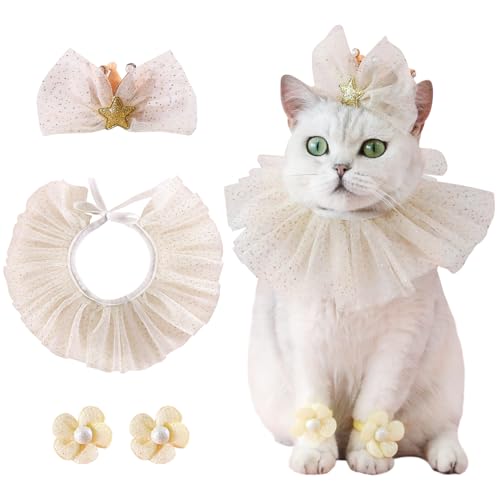 Haustier Geburtstagshut Schal Set für Welpen Prinzessin Kostüme Hund Glitzer Fliege Hut Pailletten Bandana niedliches Spitzenkatzen-Outfit Blume Hunde Beinring Haustier Partyzubehör Haustier Geburtstagshut Schal Set für Welpen Prinzessin Kostüme Hund Glitzer Fliege Hut Pailletten Bandana niedliches Spitzenkatzen-Outfit Blume Hunde Beinring Haustier Partyzubehör von Kunyeah