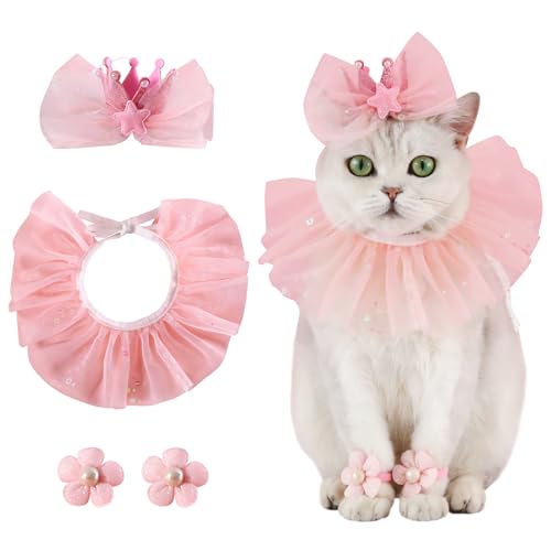 Haustier-Geburtstagshut Schal Set für Welpen Prinzessin Kostüme Hund Glitzer Fliege Hut Pailletten Bandana niedliches Spitzenkatzen-Outfit Blume Hunde-Beinring Haustier-Partyzubehör Haustier-Geburtstagshut Schal Set für Welpen Prinzessin Kostüme Hund Glitzer Fliege Hut Pailletten Bandana niedliches Spitzenkatzen-Outfit Blume Hunde-Beinring Haustier-Partyzubehör von Kunyeah