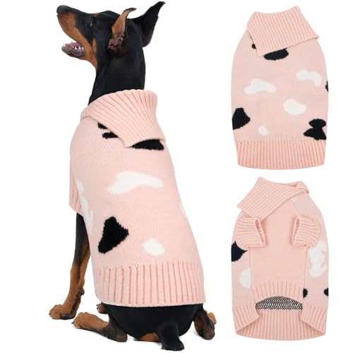 Kuoser 2XL Hundepullover mit Rollkragen Rosa – Warmer Strickpullover für Mittlere Große Hunde Pullover, Elastisch Weich Hundekleidung Sweater Winter Indoor Outdoor Kuoser 2XL Hundepullover mit Rollkragen Rosa – Warmer Strickpullover für Mittlere Große Hunde Pullover, Elastisch Weich Hundekleidung Sweater Winter Indoor Outdoor von Kuoser