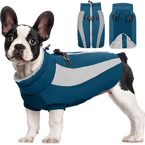 Kuoser Extras Wärme Hundemantel - Winddicht, Reflektierend, Wasserdicht für Große Hunde - Moden Winterjacke für Hunde in Blau M von Kuoser