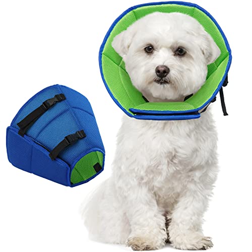 kuoser halskrause hund, Bequem leckschutz hund, Schutzmaßnahmen schutzkragen hund, Einstellbar hundekragen, hunde halskrause Leckschutz für Hunde，Vorbeugung von Biss- und Leckwunden，Blau M von Kuoser