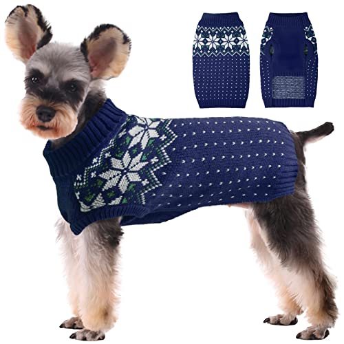 Kuoser Hund Katze Strickpullover Welpe Weihnachten Warme Strickwaren Haustier Winter Pullover Weste Schneeflocke Muster Kleine Mittlere Hunde Rollkragen Kaltes Wetter Pullover für Urlaub Xmas Kuoser Hund Katze Strickpullover Welpe Weihnachten Warme Strickwaren Haustier Winter Pullover Weste Schneeflocke Muster Kleine Mittlere Hunde Rollkragen Kaltes Wetter Pullover für Urlaub Xmas von Kuoser