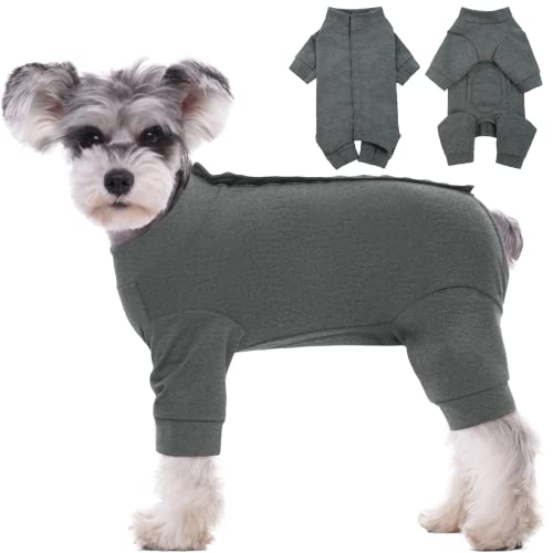 Kuoser Hundebody nach op, Medizinischer Body Hund，Hunde Schlafanzüge, Hundebody nach kastration, Anti-Lecken Wundschutz，Kegel-Alternative (3XL,Grau) von Kuoser