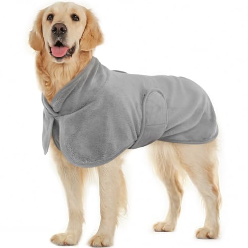 Kuoser Hundebademantel, Bademantel Hund, Hundebademantel für Große Hunde, Hundebademantel Kleine Hunde, Saugfähig Hunde Bademantel,Gemütlich Bademantel für Hunde Grau XL Kuoser Hundebademantel, Bademantel Hund, Hundebademantel für Große Hunde, Hundebademantel Kleine Hunde, Saugfähig Hunde Bademantel,Gemütlich Bademantel für Hunde Grau XL von Kuoser