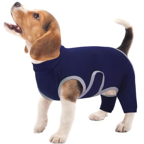 Kuoser Hundebody Nach OP für Hinterbeine Rückenoperation, S OP-Schutzanzug für Rüde Hündin, Verstellbarer Klettverschluss, Alternative Halskrause, Blau von Kuoser
