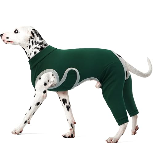 Kuoser Hundebody Nach OP für Hinterbeine Rückenoperation, XL OP-Schutzanzug für Rüde Hündin, Verstellbarer Klettverschluss, Alternative Halskrause, Grün von Kuoser