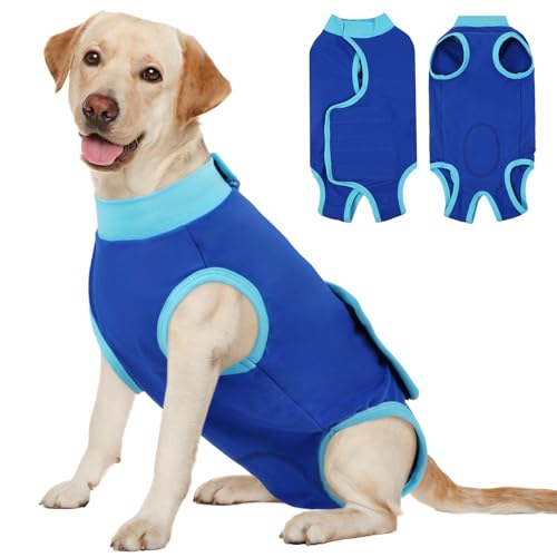 Kuoser Hundebody Nach Op, Einstellbar Body Hund Kastration Hündin, Atmungsaktiv Body Hunde Nach Op Hündin,Body Für Hunde Nach Op,Alternative Halskrause Blau XL Kuoser Hundebody Nach Op, Einstellbar Body Hund Kastration Hündin, Atmungsaktiv Body Hunde Nach Op Hündin,Body Für Hunde Nach Op,Alternative Halskrause Blau XL von Kuoser