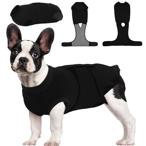 Kuoser Hundebody nach OP M OP-Body für Rüde & Hündin, Schutzanzug nach Kastration, Anti-Leck Body für Hunde, Alternative zum Halskragen, Schwarz von Kuoser