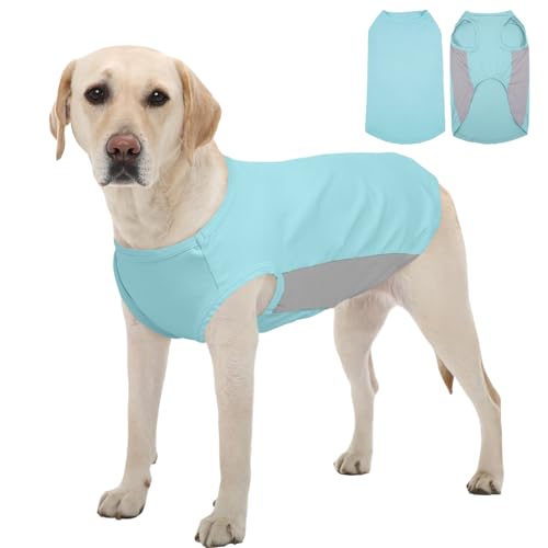 Kuoser Hundekühlweste, Atmungsaktive Sommerweste Hund Sommer-Kühljacke für Großer Hunde Leichtes Kühlshirt Elastisches Material（Blau, 2XL） von Kuoser