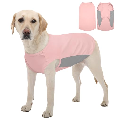 Kuoser Hundekühlweste, Atmungsaktive Sommerweste Hund Sommer-Kühljacke für Großer Hunde Leichtes Kühlshirt Elastisches Material（Rosa, 2XL） von Kuoser