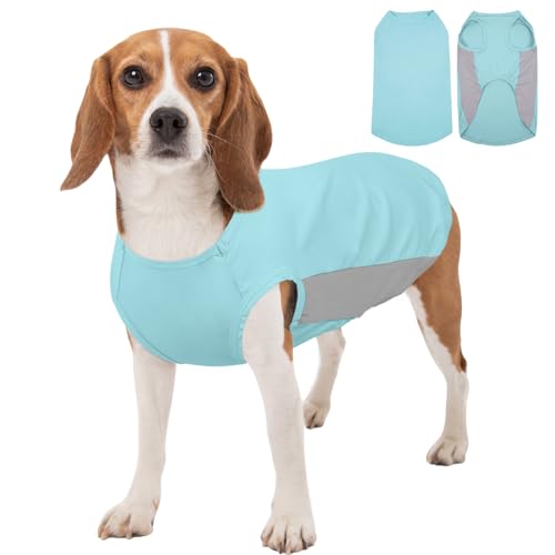 Kuoser Hundekühlweste, Atmungsaktive Sommerweste Hund Sommer-Kühljacke für Mittelgroßer Hunde Leichtes Kühlshirt Elastisches Material（Blau, L） von Kuoser