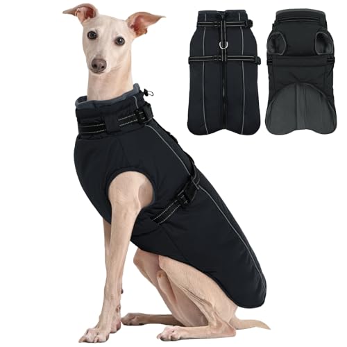 Kuoser Hundemantel Grosse Hunde, Wasserdicht Hundejacke Hundemantel mit Geschirr, Warm Hundemantel Winter, Hunde Wintermantel Fleecemantel Hundepullover, Hunde Winterjacke 2XL Schwarz Kuoser Hundemantel Grosse Hunde, Wasserdicht Hundejacke Hundemantel mit Geschirr, Warm Hundemantel Winter, Hunde Wintermantel Fleecemantel Hundepullover, Hunde Winterjacke 2XL Schwarz von Kuoser