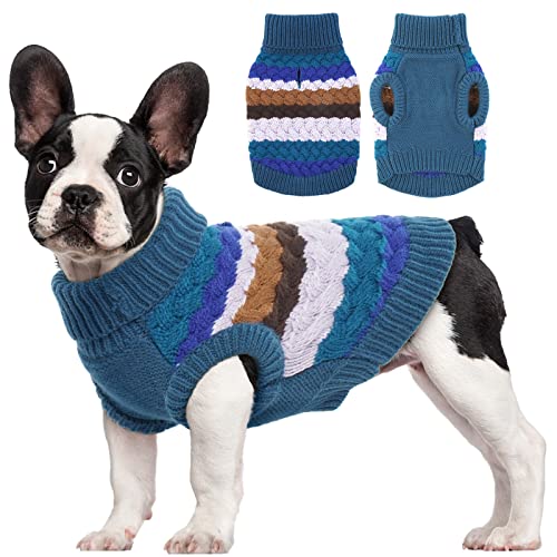 Kuoser Warm Hundepullover, Hundepullover Kleine Hunde, Hundepullover Mittelgroße Hunde, Hundepullover Fleece, Hunde Kleidung Für Kleine Hunde,Winter Hundepullover Blau S von Kuoser