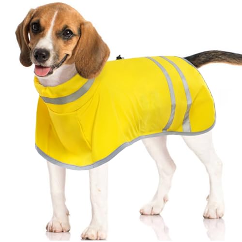 Kuoser Hunderegenmantel Wasserdicht, Hunde Regenmantel für Mittelgroß Hunde, Winddichter Hunderegenjacke mit Beingurten, Hunde Regenjacken mit Reflektierenden Streifen, Doppelt Zipper Gurtloch, Gelb M Kuoser Hunderegenmantel Wasserdicht, Hunde Regenmantel für Mittelgroß Hunde, Winddichter Hunderegenjacke mit Beingurten, Hunde Regenjacken mit Reflektierenden Streifen, Doppelt Zipper Gurtloch, Gelb M von Kuoser