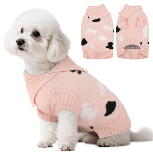 Kuoser M Hundepullover mit Rollkragen Rosa – Warmer Strickpullover für Mittlere Hunde Pullover, Elastisch Weich Hundekleidung Sweater Winter Indoor Outdoor Kuoser M Hundepullover mit Rollkragen Rosa – Warmer Strickpullover für Mittlere Hunde Pullover, Elastisch Weich Hundekleidung Sweater Winter Indoor Outdoor von Kuoser