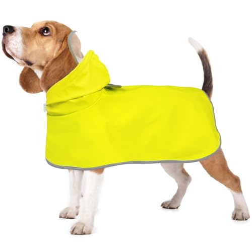 Kuoser Regenmantel Hund, Hunderegenmantel Regenjacke, Regenmantel Wasserdicht, Regenschutz Hunde, Regenmantel Kleinehunde Gelb M von Kuoser