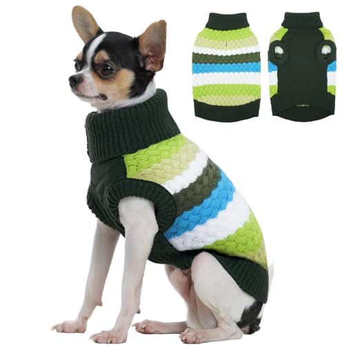 Kuoser Warmer Hundepullover für Kleine und Mittelgroße Hunde, Fleece Hunde Kleidung für Winter, Grün S von Kuoser